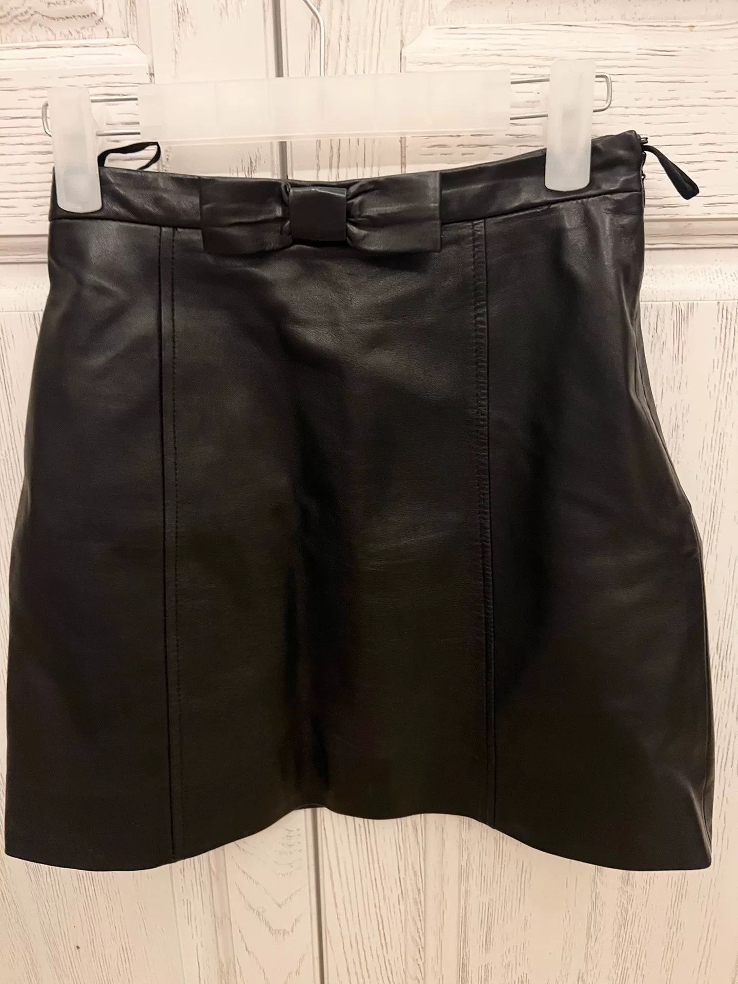 Miu Miu Miumiu Lambskin Mini Skirt Size 40" / US 18 - 1 Thumbnail