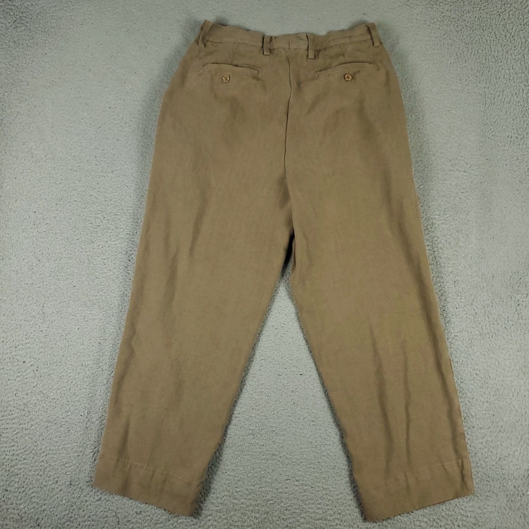 Tommy Bahama Tommy Bahama Chino Pants Mens 33x27 Brown Silk Pleated Casual Trousers Size US 33 - 7 Thumbnail