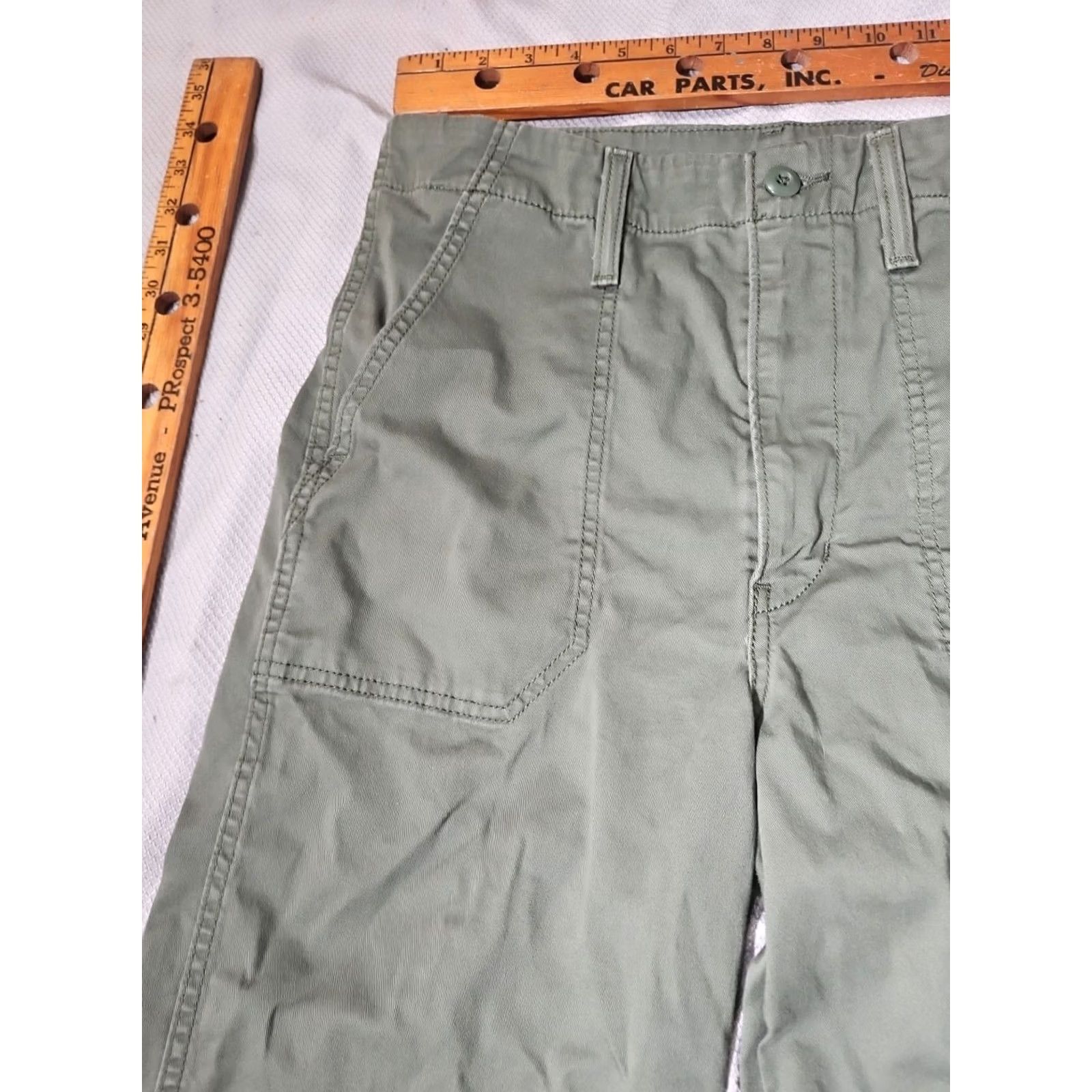 Levi's VINTAGE Levi's Pants Womens 30x27 Green Olive Utility Cargo Surplus Straight Stretch Shirt? Size 30" / US 8 / IT 44 - 3 Thumbnail