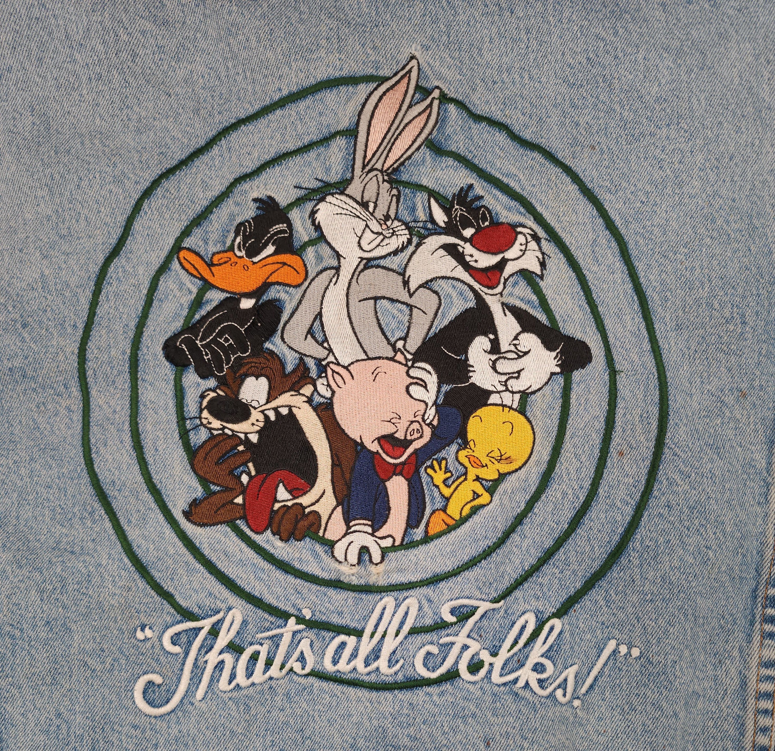 Warner Bros Vintage Looney Tunes "That's all folks" denim vest Size L Size US L / EU 52-54 / 3 - 7 Thumbnail