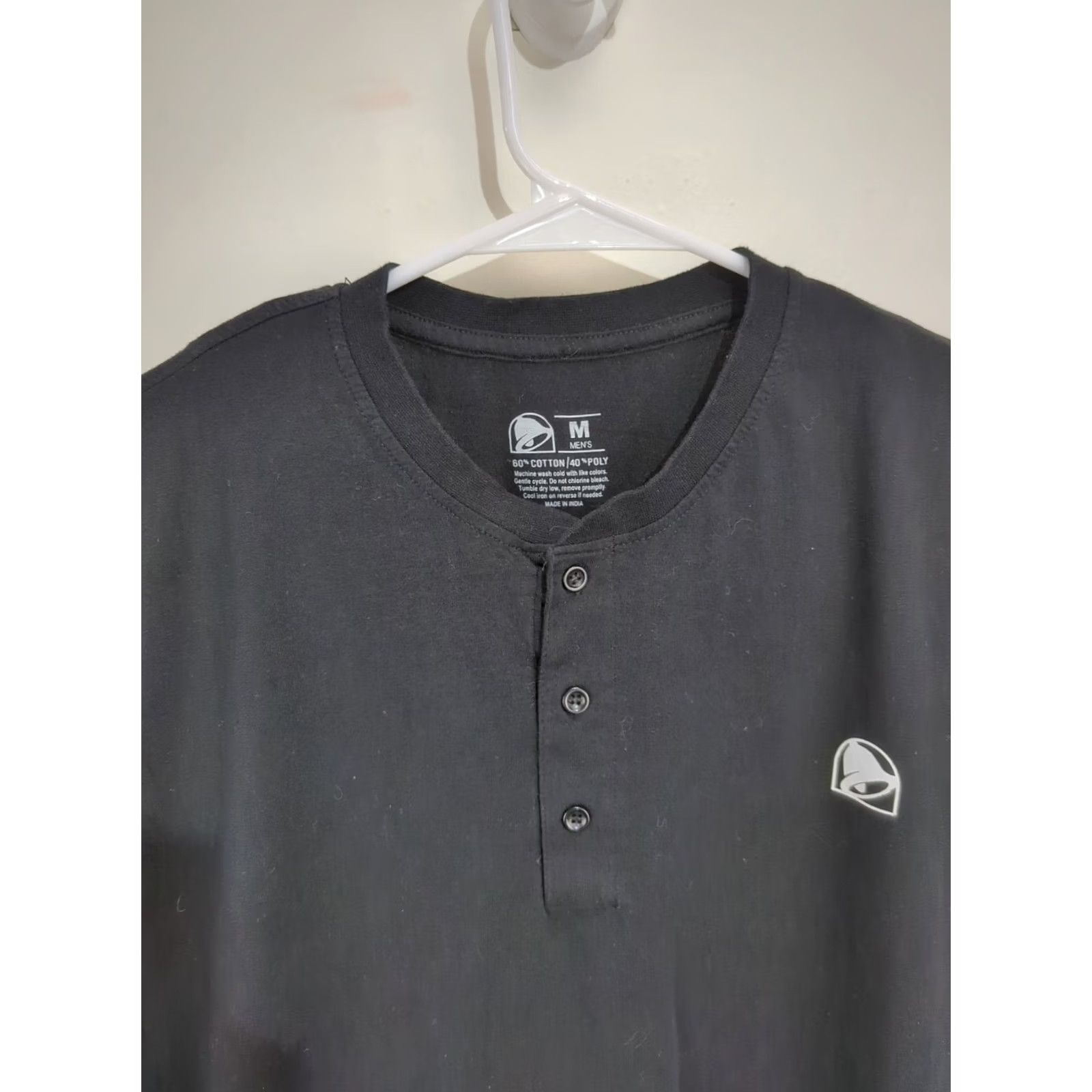 Bell Taco Bell Shirt Unisex Adults Black 3 Button Henley Short Sleeve Double-Sided Logo Regular M Size US M / EU 48-50 / 2 - 3 Thumbnail