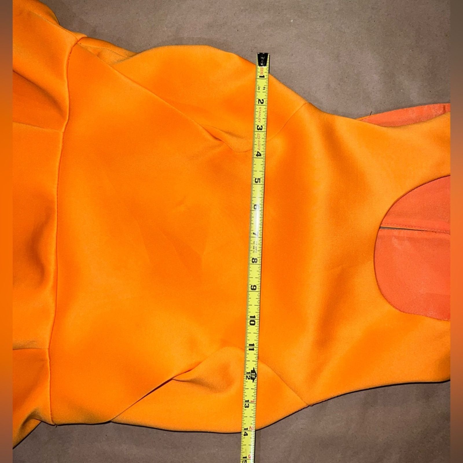 Other Cameo Dress Peplum Style Open Sides Back Orange Large Size L / US 10 / IT 46 - 7 Thumbnail
