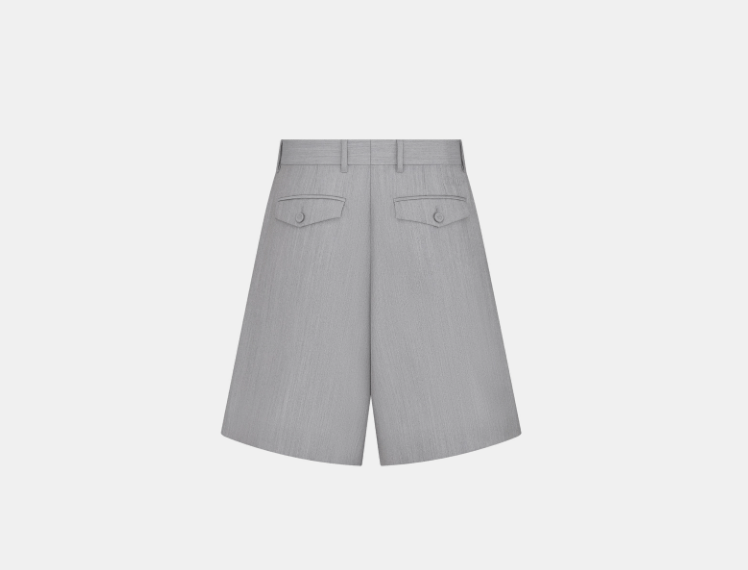 Dior o1w1db10525 493C15 Embroidered Wide-Leg Short in Gray Size US 34 / EU 50 - 2 Thumbnail