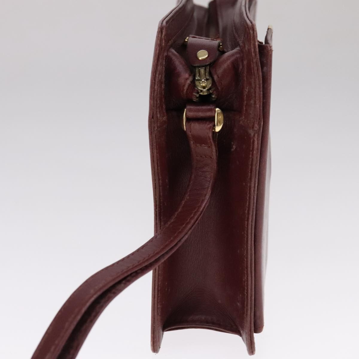 Cartier Cartier Clutch Bag Leather Wine Red Size ONE SIZE - 3 Thumbnail