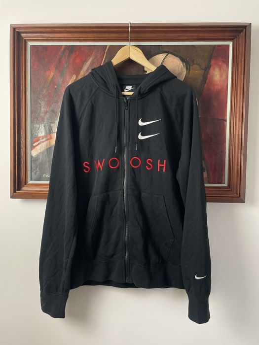 Nike hoodie best sale double swoosh