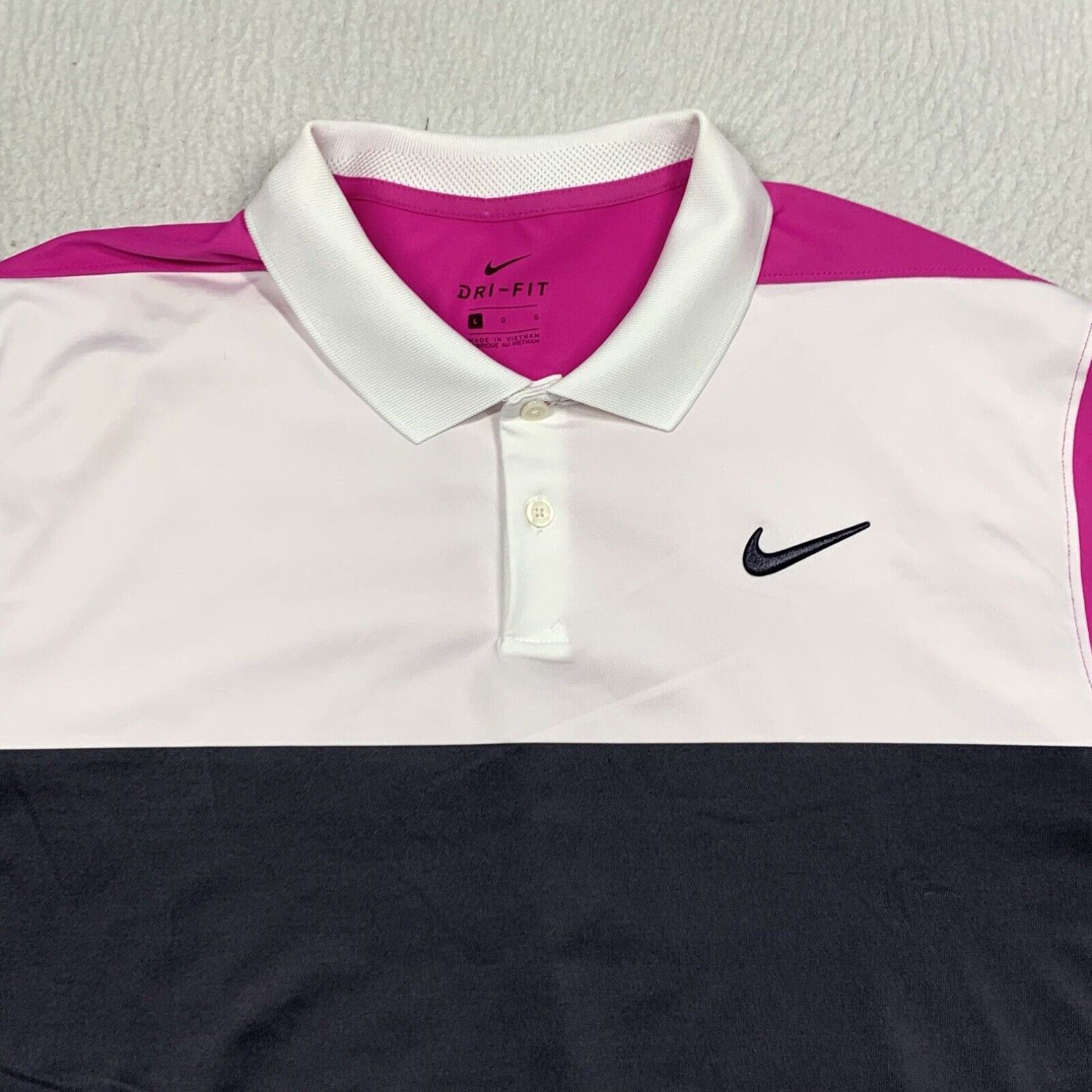 Nike Nike Dri Fit Vapor Color Block Golf Polo Pink White Gray Mens Large Grailed