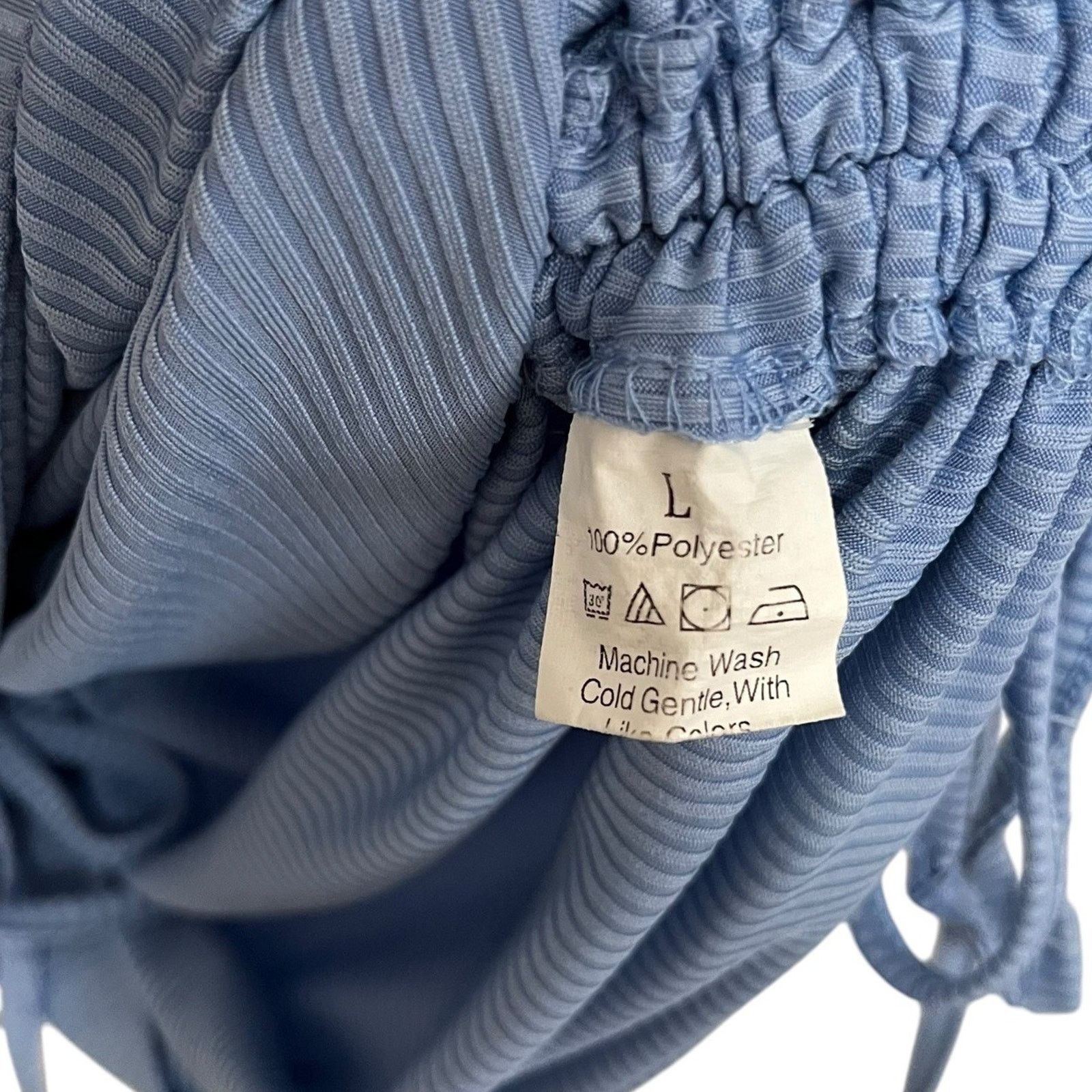 Shein Shein | Blue Ruched Tie Ribbed Knit Stretch Tank Dress Large Size L / US 10 / IT 46 - 7 Thumbnail