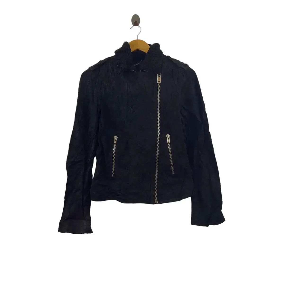 Diesel Vintage DIESEL LEATHER Natural Lamb Motorcycle Rocker Jacket Size S / US 4 / IT 40 - 1 Thumbnail