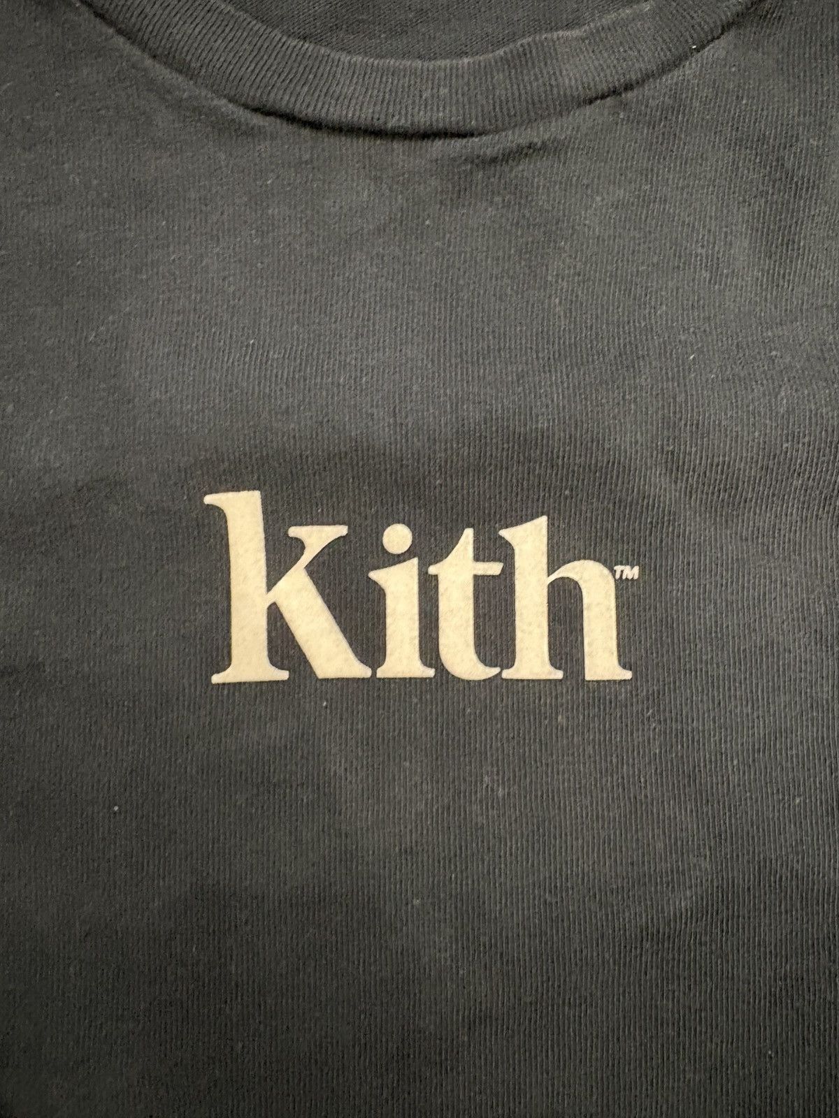 Kith KITH Pigment Dyed Serif Tee T Shirt Black Large Logo Box Size US L / EU 52-54 / 3 - 3 Thumbnail