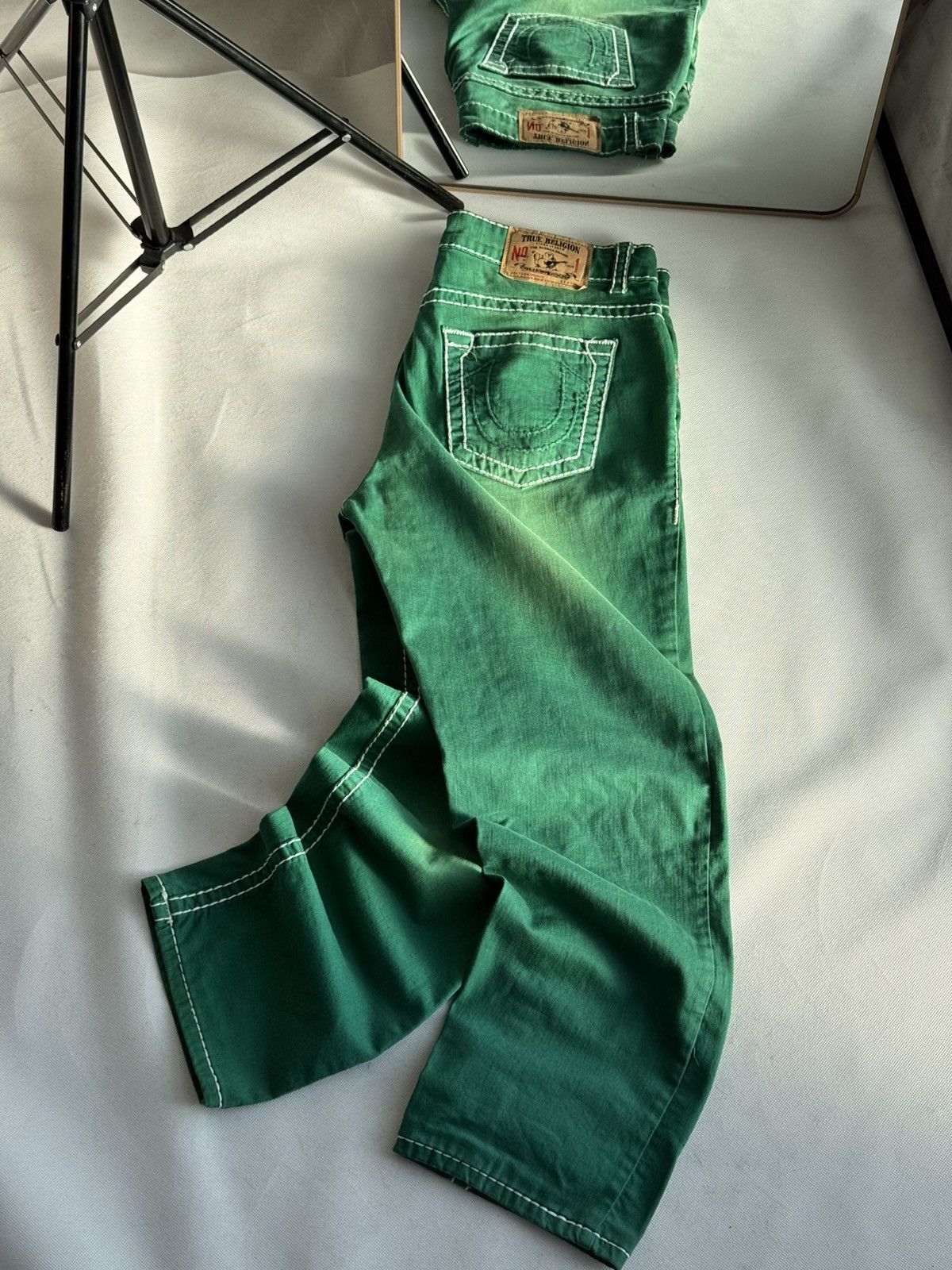True Religion Vintage Usa True Religion Washed Green Swag Denim Jeans Size US 33 - 8 Thumbnail