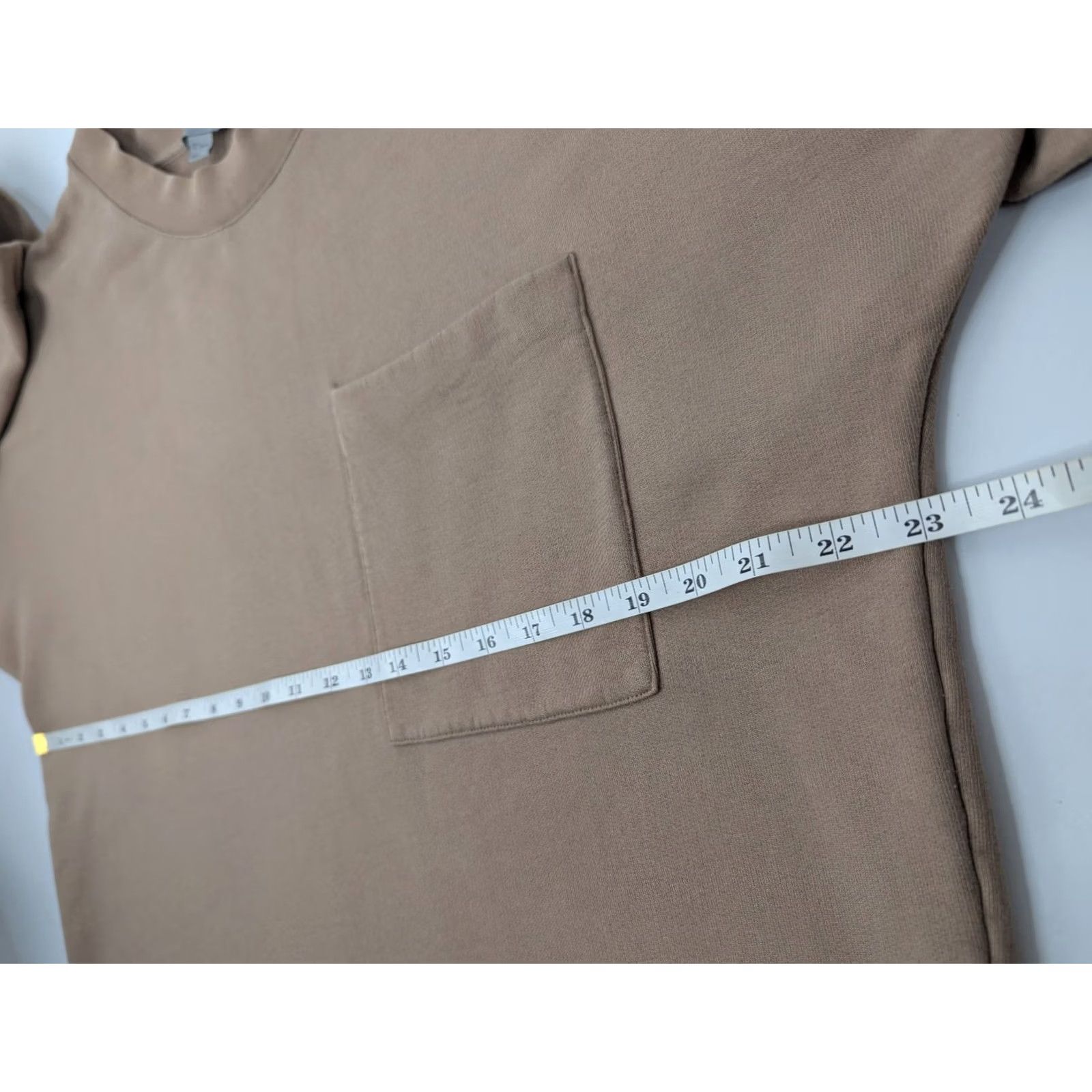 Cos COS Sweatshirt Mens Large Light Taupe Pullover Pocket Stretch Preppy Knit Crew Neck Regular Long Sleeve, Brown, Cotton Polyamide, Fall Winter, Carded Size US L / EU 52-54 / 3 - 6 Thumbnail