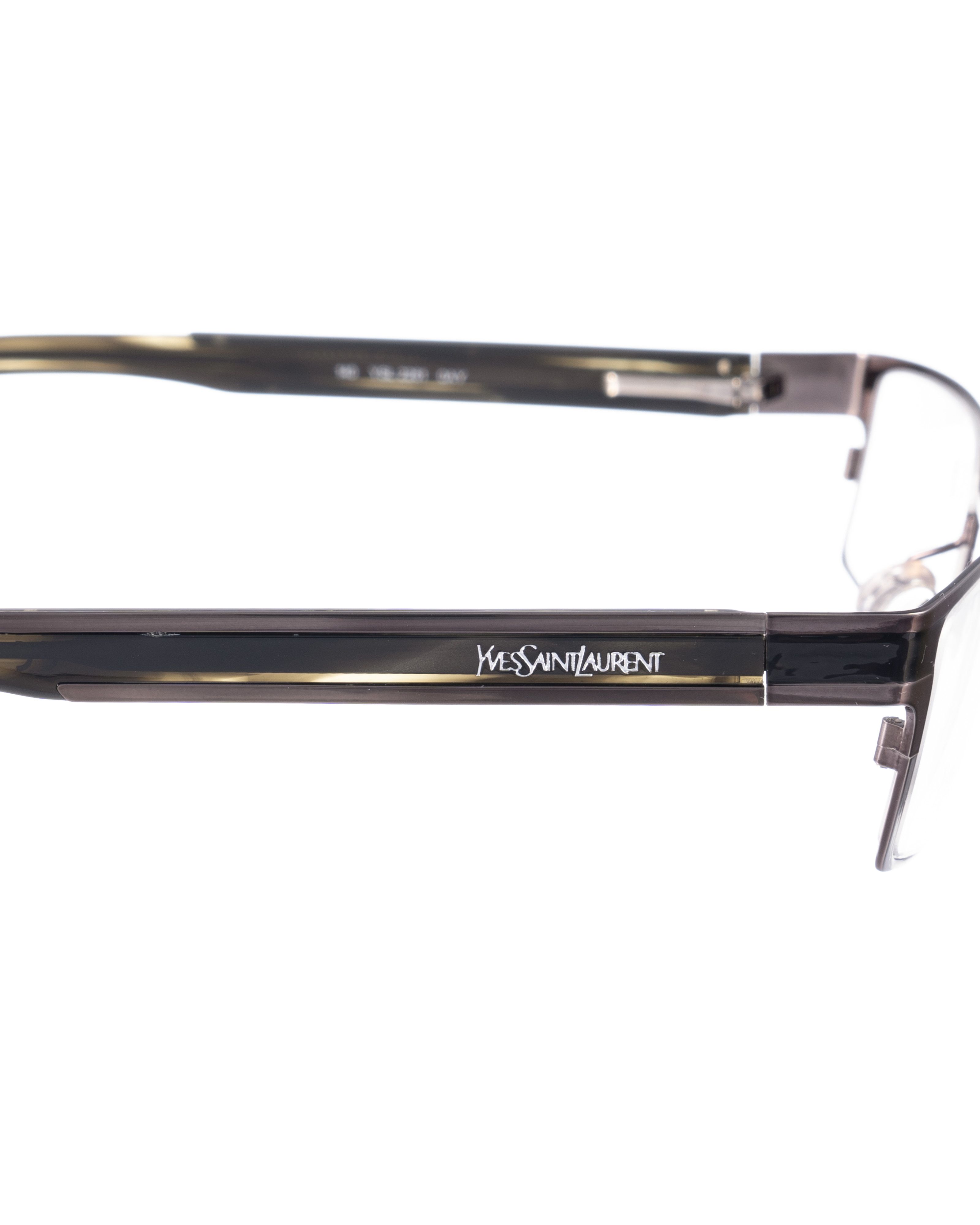 Yves Saint Laurent Yves Saint Laurent 00s Metal Black & Grey Glasses Size ONE SIZE - 2 Thumbnail