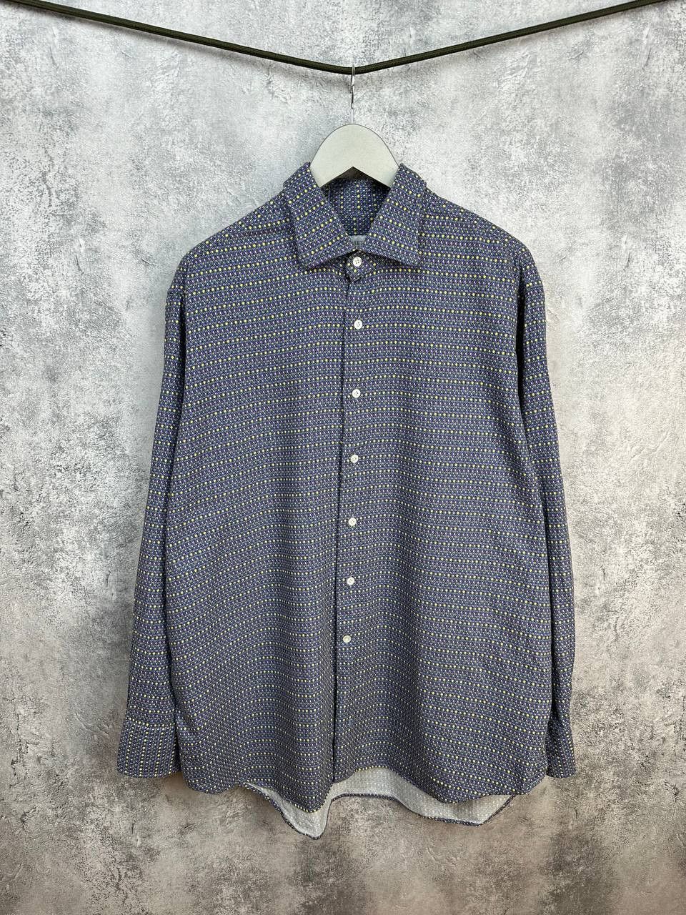 Emmett Emmett London Harlequin Dobby Cotton Button-Up Shirt Size US XL / EU 56 / 4 - 1 Thumbnail