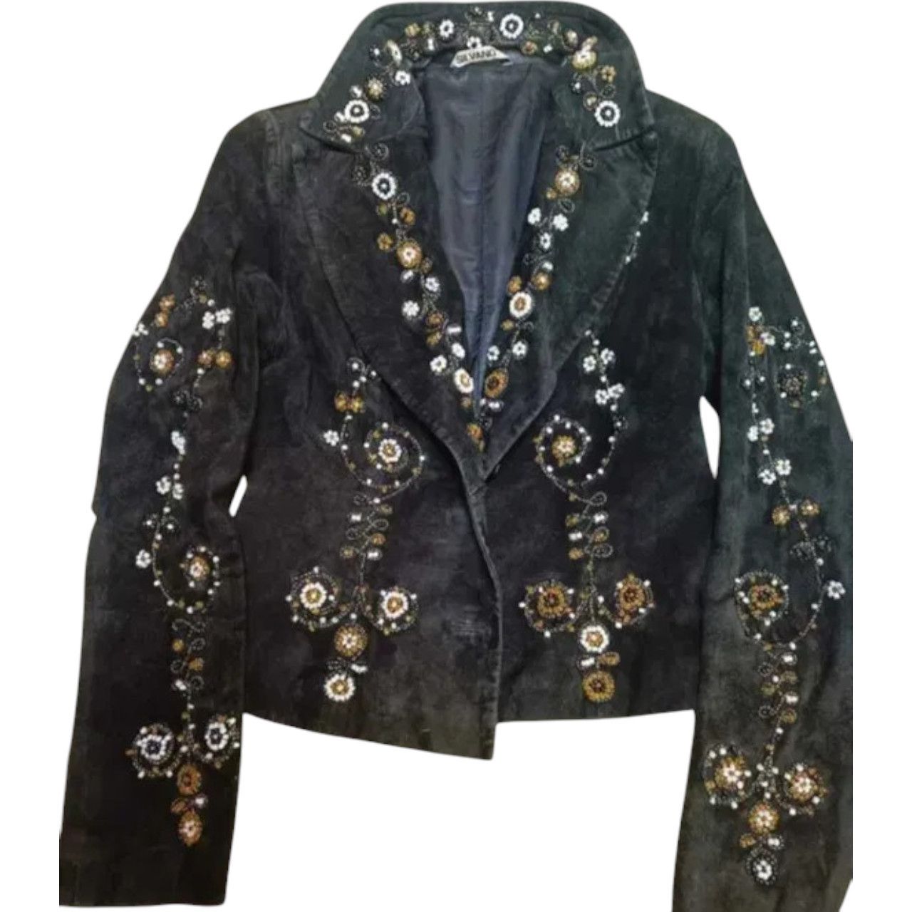 Other Black Suede Jacket with Floral Embroidery sz XS Size XS / US 0-2 / IT 36-38 - 3 Thumbnail