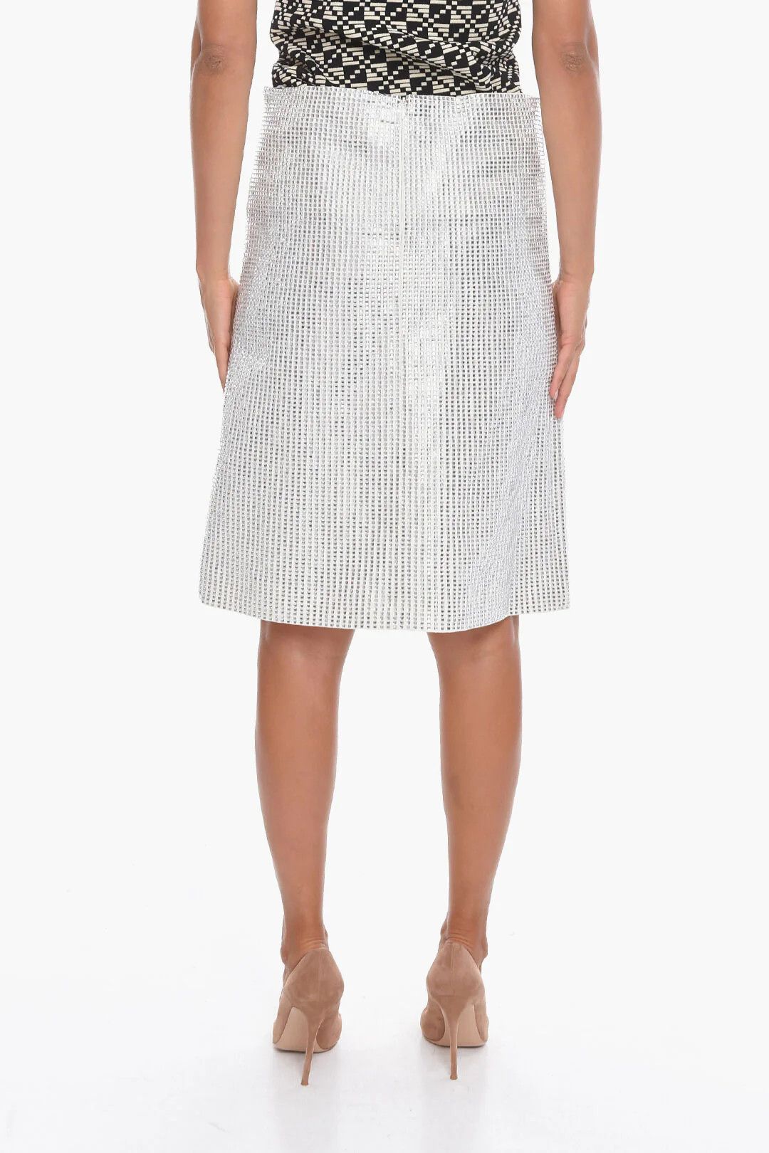 Bottega Veneta og1mm0426 Trapeze Skirt in White Size 26" / US 2 / IT 38 - 2 Thumbnail