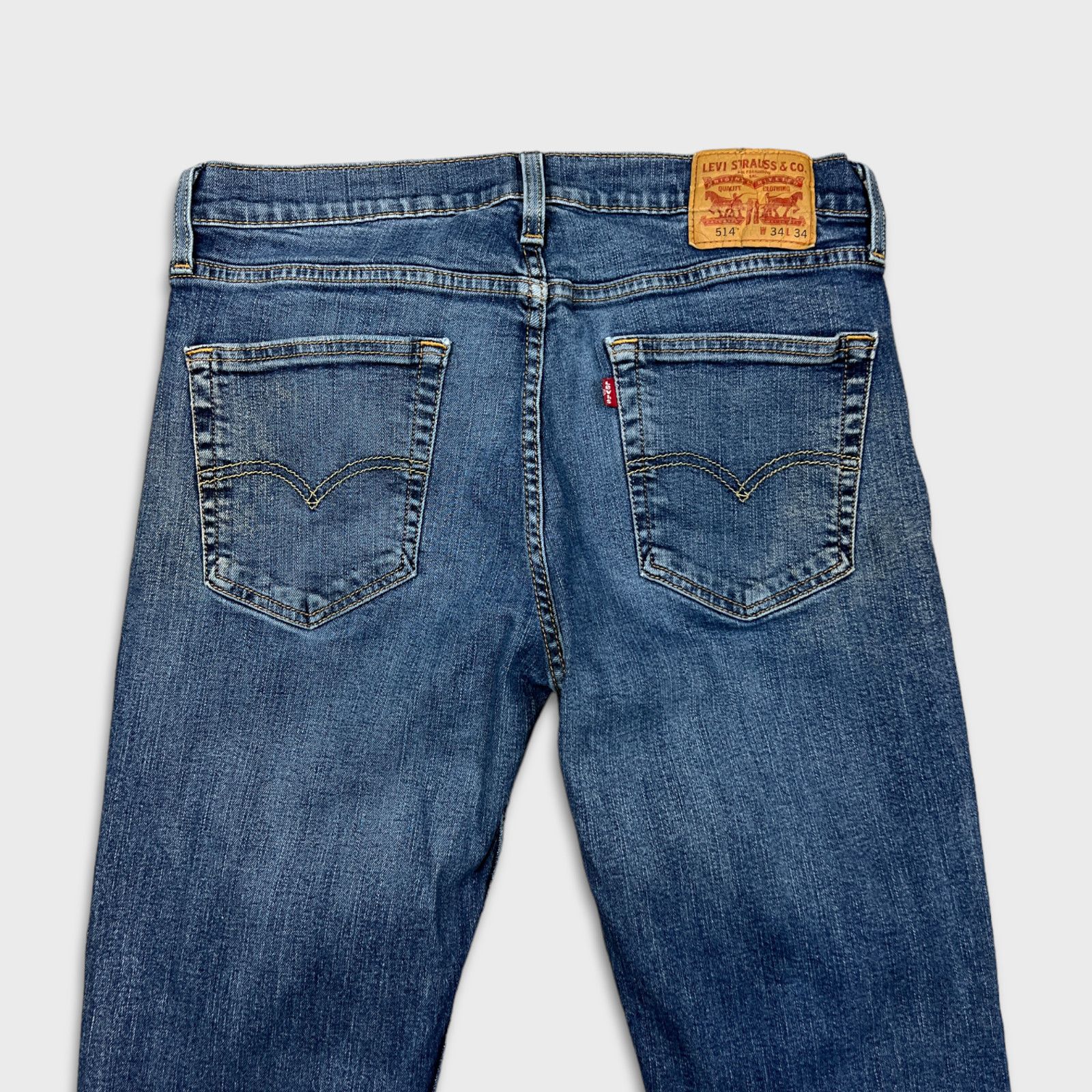 Levi's × Vintage Levi's 514 Jeans Mens 34x34 Blue Straight Fit Denim Pants Size US 34 / EU 50 - 6 Thumbnail