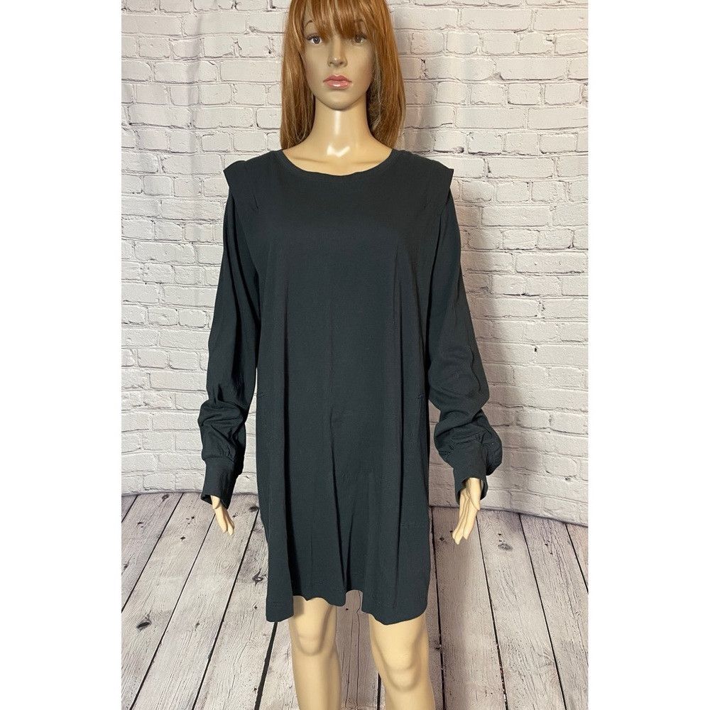 Free People New Free People Beach Black Cotton Long Sleeve T-Shirt Tuni Size M / US 6-8 / IT 42-44 - 1 Thumbnail