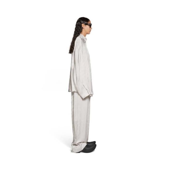 Balenciaga o1tr1nto0825 BB Monogram Twisted Sleeve Shirt in Grey Size XS / US 0-2 / IT 36-38 - 3 Thumbnail