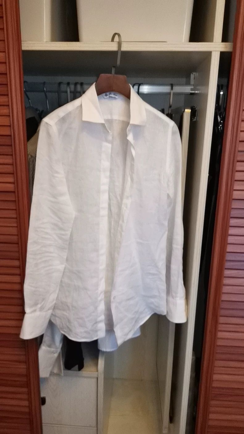 Loro Piana White Linen Long Sleeve Shirt - dmc