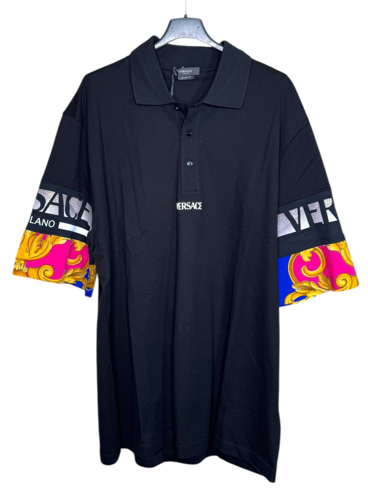 Versace Versace Black Polo Baroque Logo Sleeves Size M Italy Size US M / EU 48-50 / 2 - 1 Thumbnail