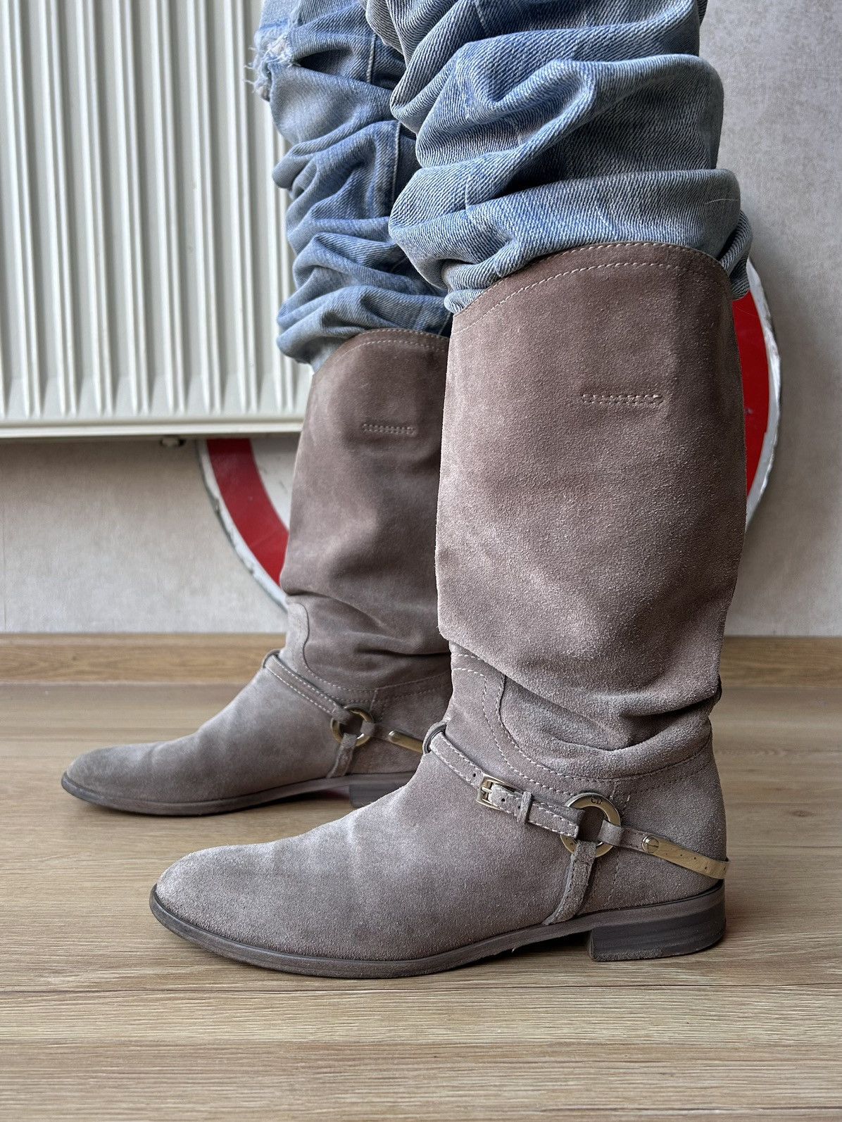 Christian Dior Monsieur Christian Dior Suede Knee High Riding Boots Size US 9 / IT 39 - 2 Thumbnail