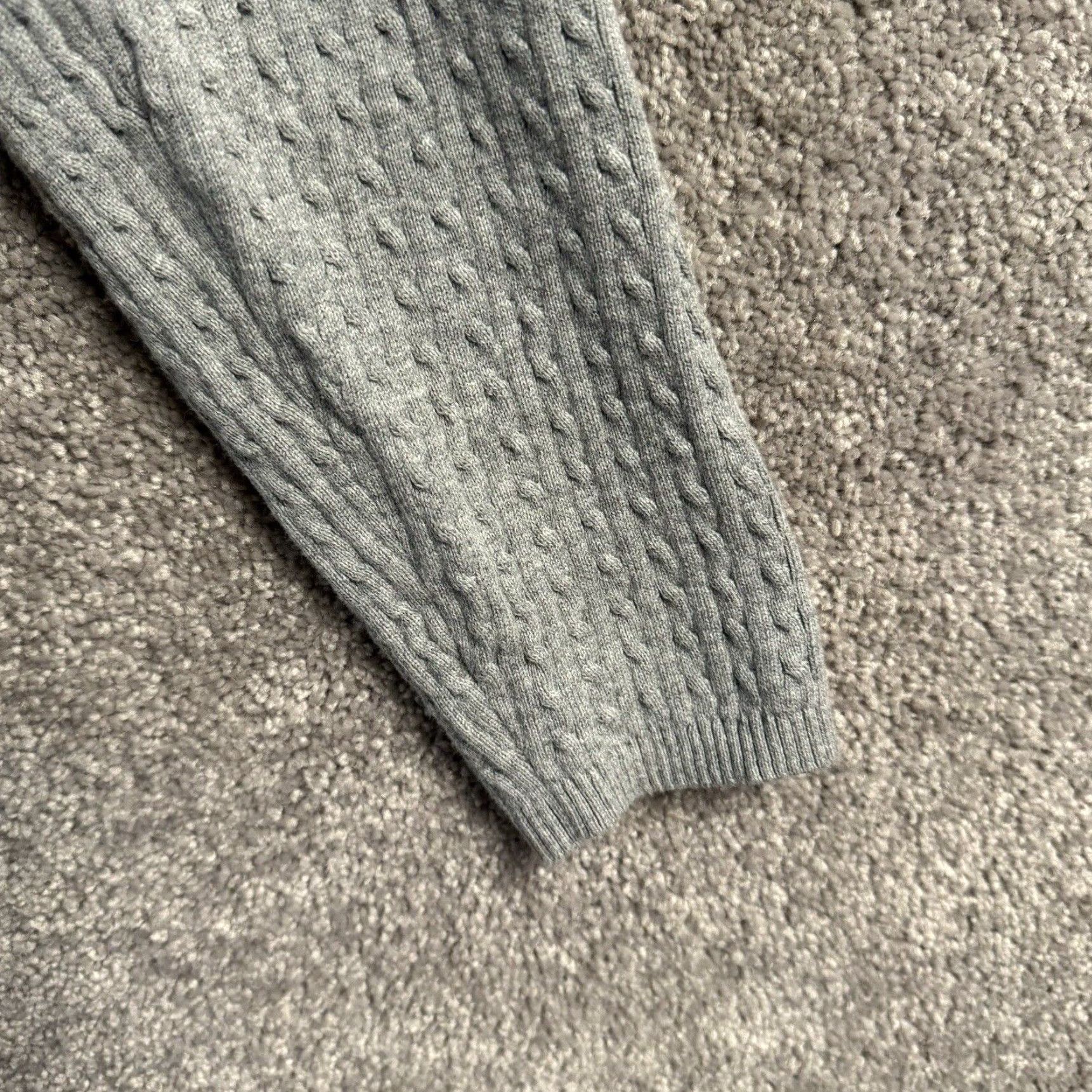 Vintage VINTAGE 90s Sweater L Cable-Knit Knit Cable Knit Preppy Minimalist Chic Office Fall Women L Gray Mock Neck Pullover Satisfaction? Size L / US 10 / IT 46 - 7 Thumbnail