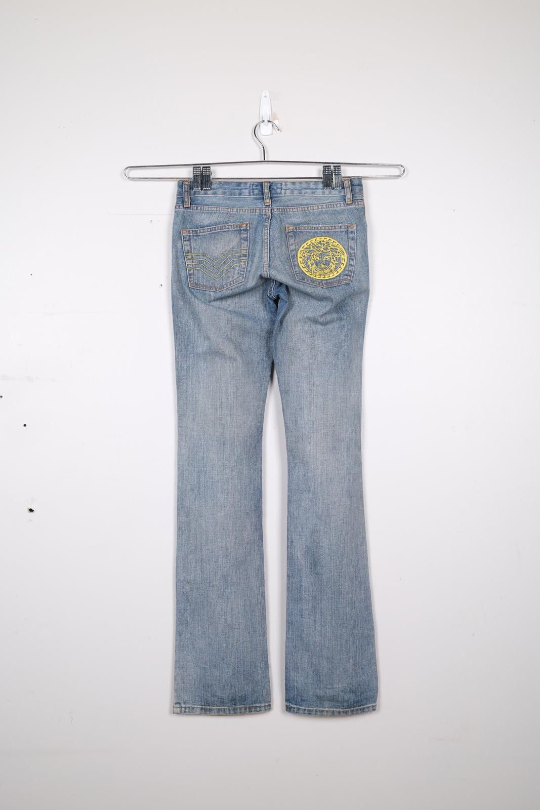Versace Jeans Couture 90's Versace Jeans Couture Distressed Logo Straight-Leg Jean Size 28" / US 6 / IT 42 - 2 Thumbnail