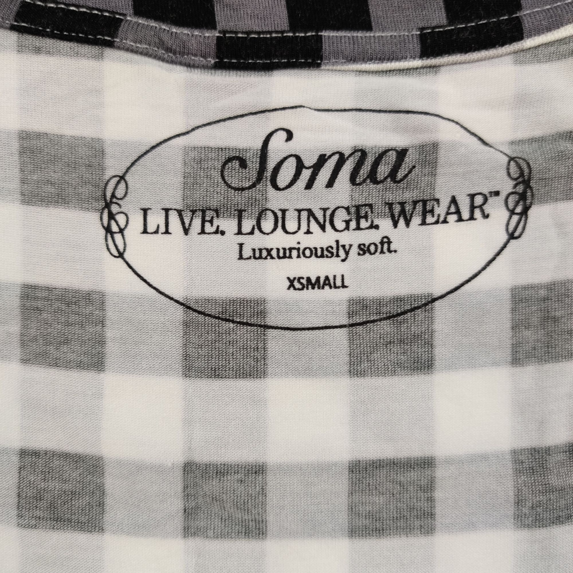 Other Soma XS Gingham Sleeveless A-Line Lounge Dress Black White C Size XS / US 0-2 / IT 36-38 - 3 Thumbnail