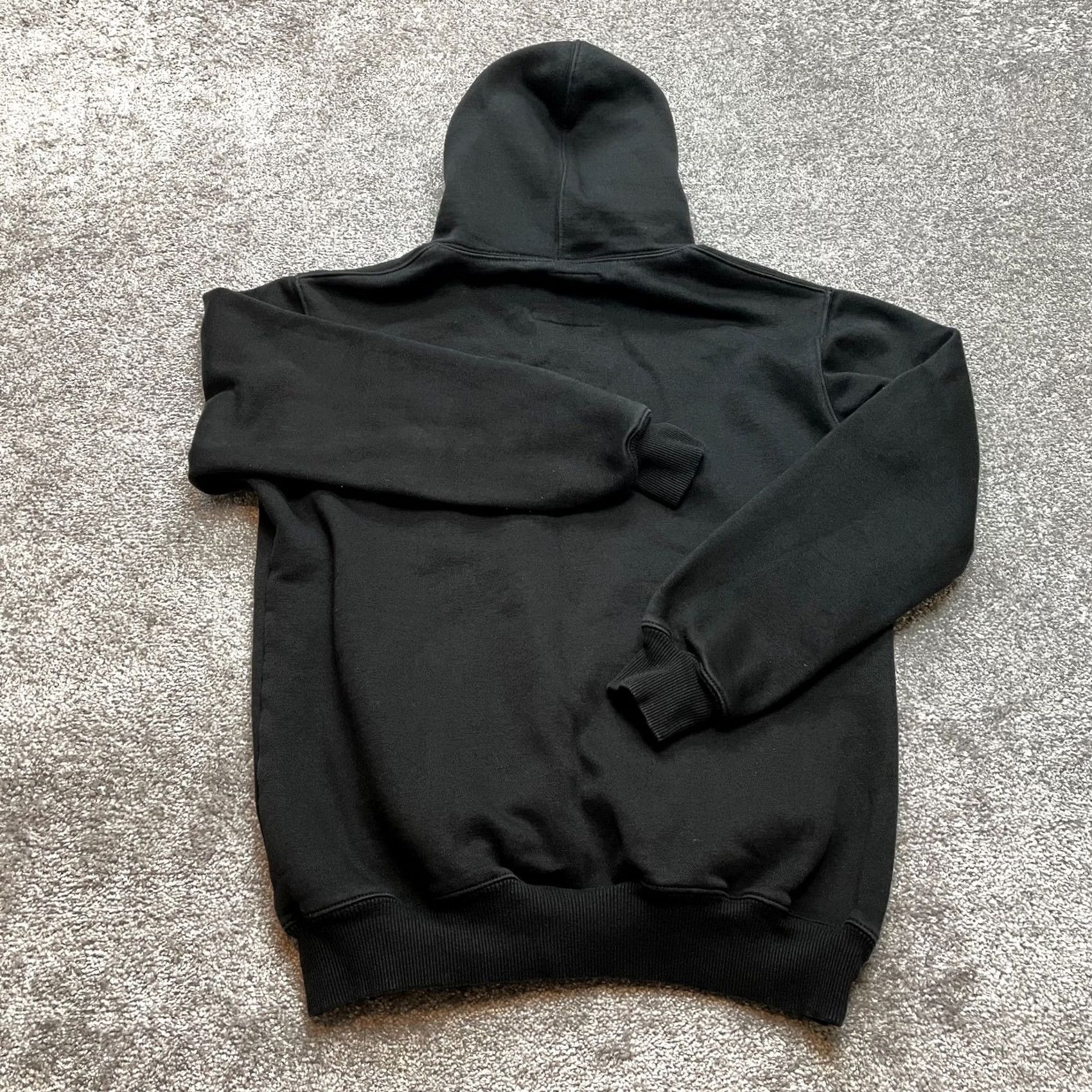 Vintage VINTAGE NJ Hoodie Sweatshirt Mens M Black Logo Pullover Knit Cotton Polyester Regular Pockets Size US M / EU 48-50 / 2 - 8 Thumbnail