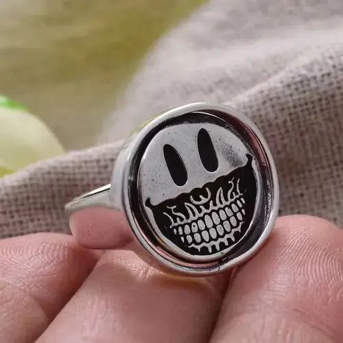 Japanese Brand Flip Smiley Face Devil Adjustable Ring Size ONE SIZE - 1 Thumbnail