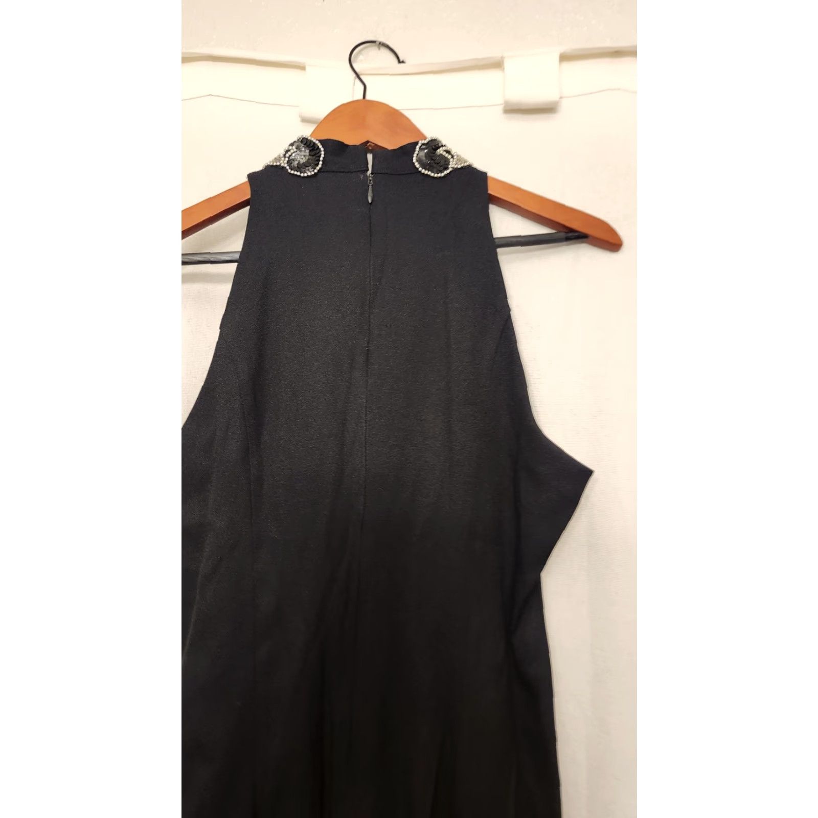 Vintage VINTAGE Barbara Taylor Paris New York Womens Maxi Evening Gown Beaded Black 90s Medium Beaded Dress Formal Nightwear Size M / US 6-8 / IT 42-44 - 7 Thumbnail