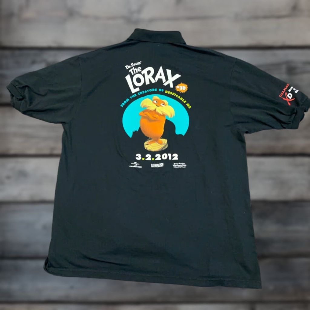 Jerzees Dr. Seuss Lorax Movie 3D Print Polo Shirt Black Adult XL Double-Sided Mens Size US XL / EU 56 / 4 - 1 Thumbnail