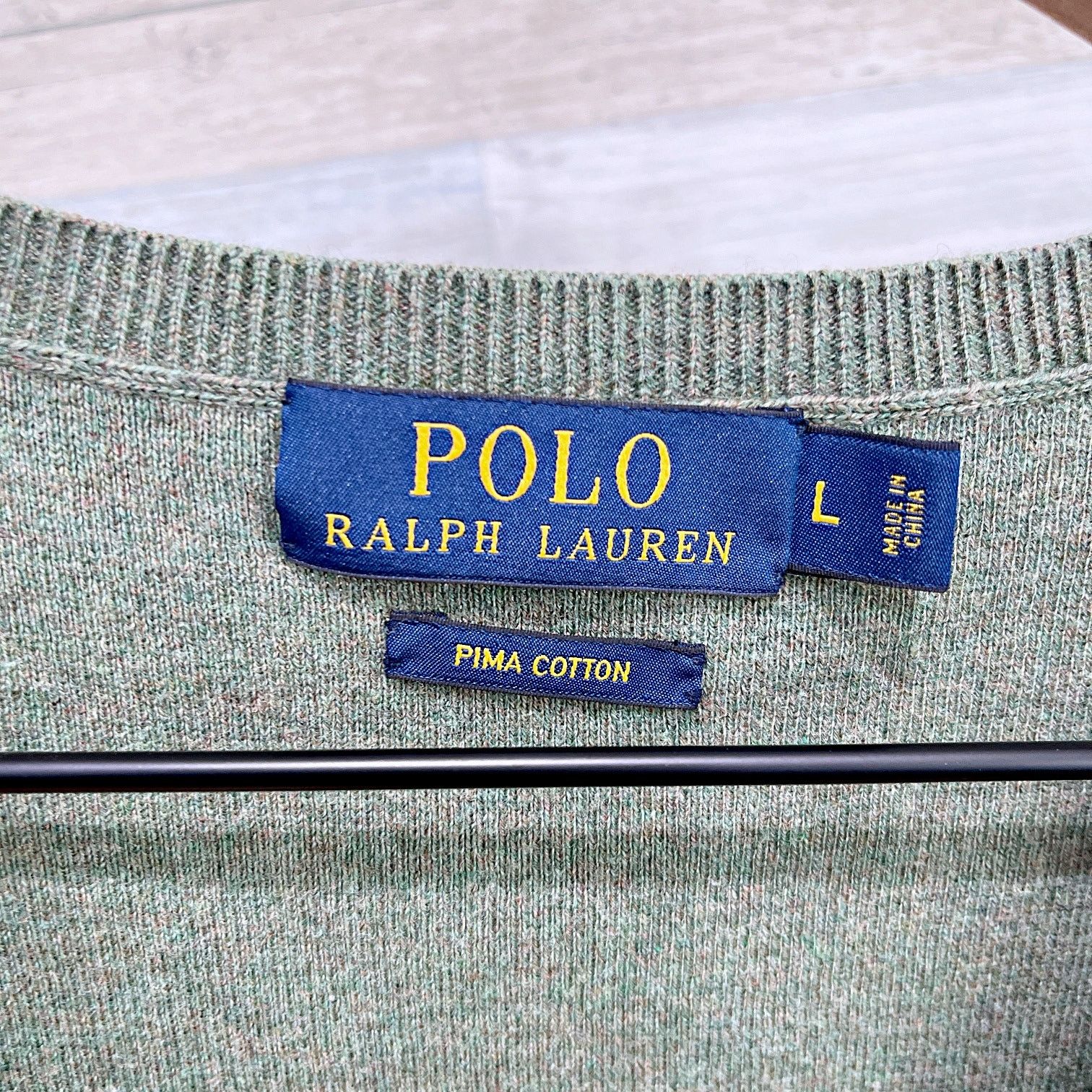 Polo Ralph Lauren POLO Ralph Lauren Pima Cotton Sweater Vest Green Mens Large Size US L / EU 52-54 / 3 - 5 Thumbnail