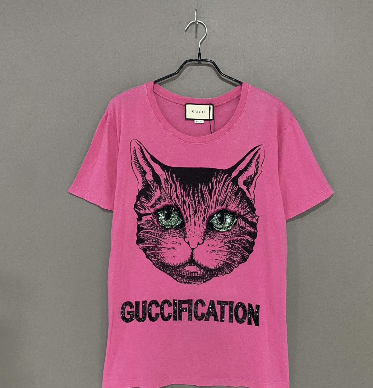 Gucci Pink kitten short-sleeved shirt GUCCI Size S / US 4 / IT 40 - 1 Thumbnail