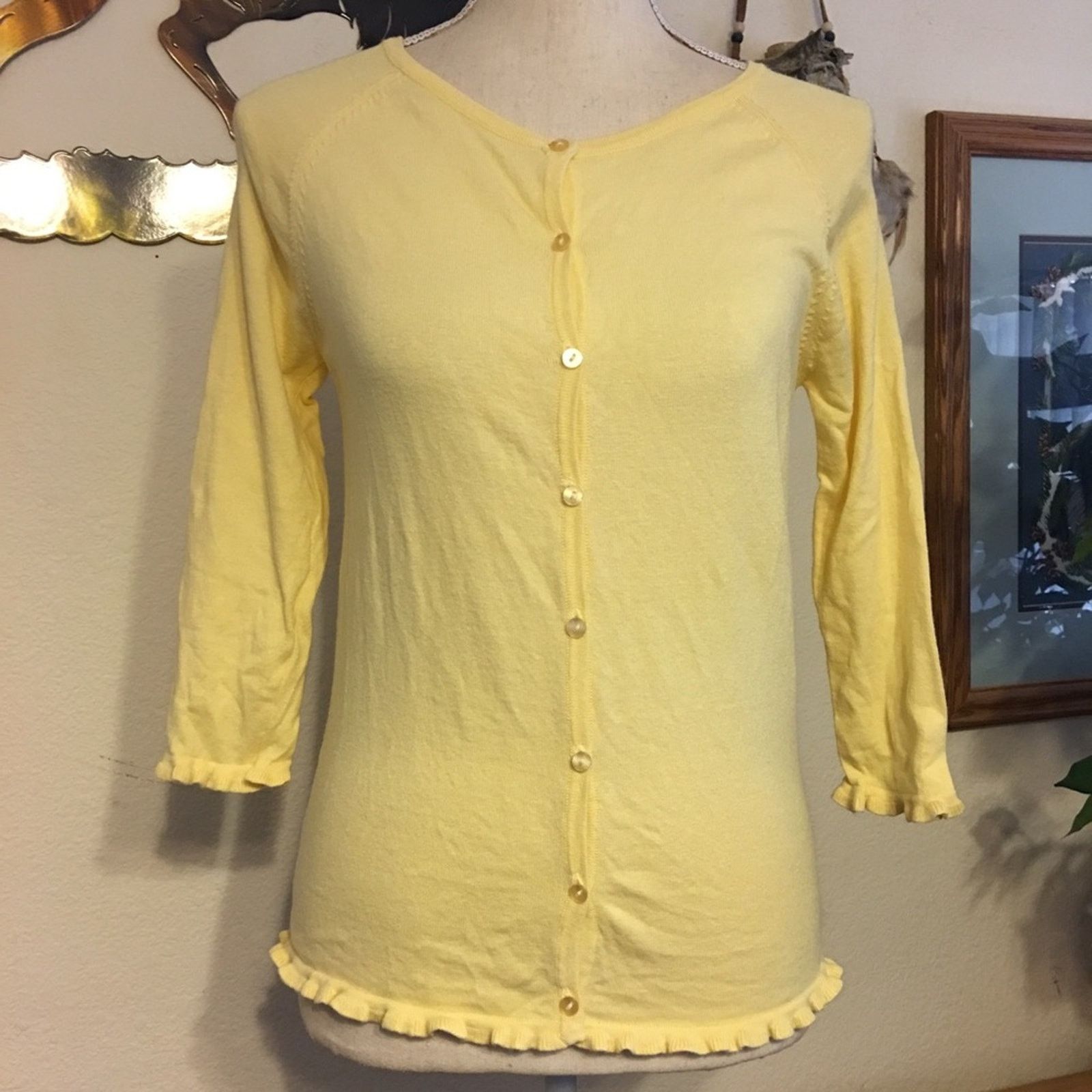 Energie Energie Soft Stretch yellow ruffle detail top S Size S / US 4 / IT 40 - 1 Thumbnail