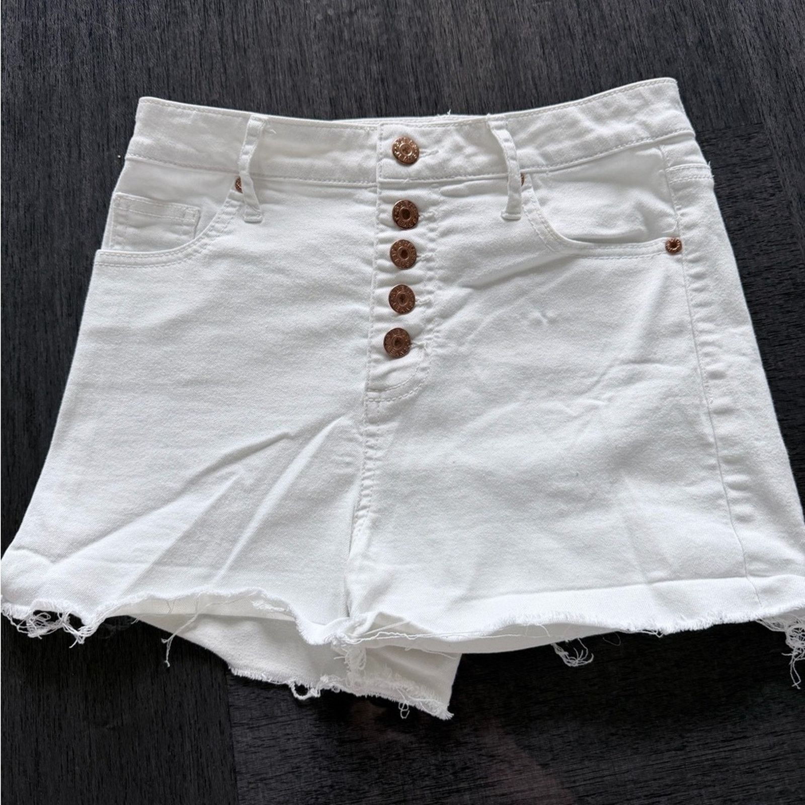 Guess Guess Y2K White Button-Up High Waisted Denim Shorts size S Size 27" / US 4 / IT 40 - 5 Thumbnail