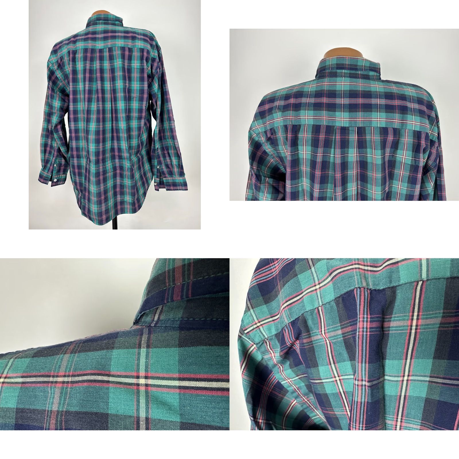 Eddie Bauer VINTAGE Eddie Bauer Marin Poplin Shirt Men XL Casual Plaid Button-Down Teal Green 90s Size US XL / EU 56 / 4 - 8 Thumbnail