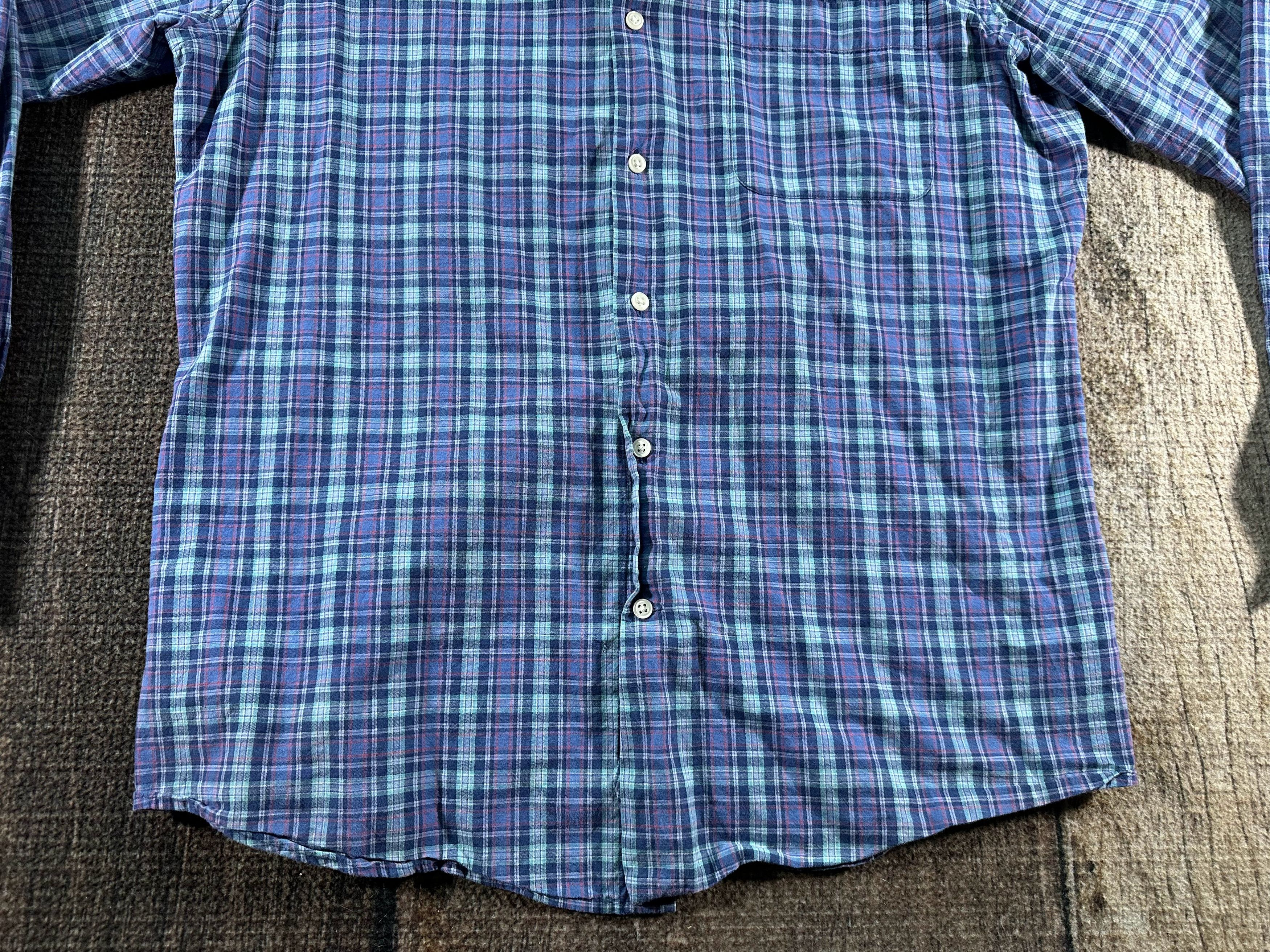 Peter Millar Peter Millar Blue Plaid Mens M Long Sleeve Button Down Shirt Size US M / EU 48-50 / 2 - 5 Thumbnail