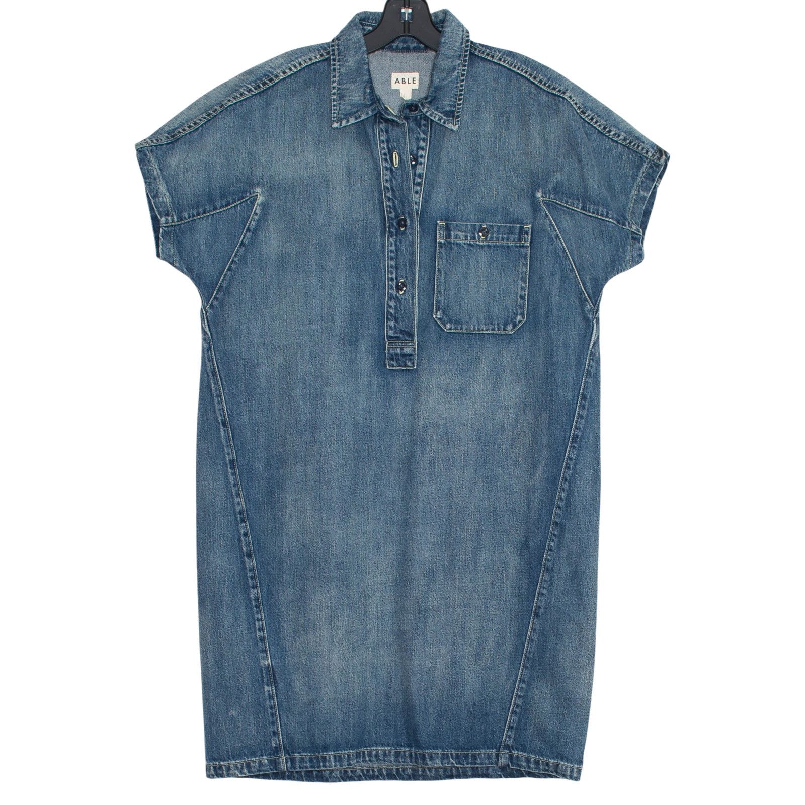 ABLE Able Denim Dress Blue L Minimalist Quiet Luxury Coastal Size L / US 10 / IT 46 - 1 Thumbnail