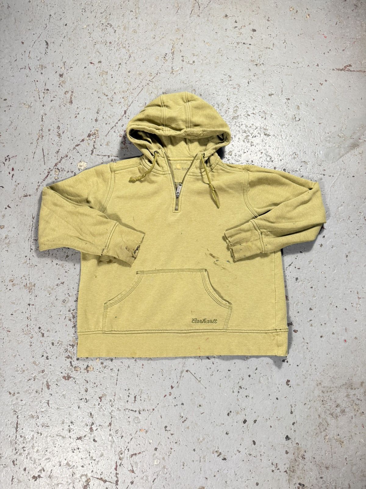 Carhartt × Other × Vintage Vintage Perfectly Faded Distressed Carhartt Quarter zip Size US M / EU 48-50 / 2 - 1 Thumbnail