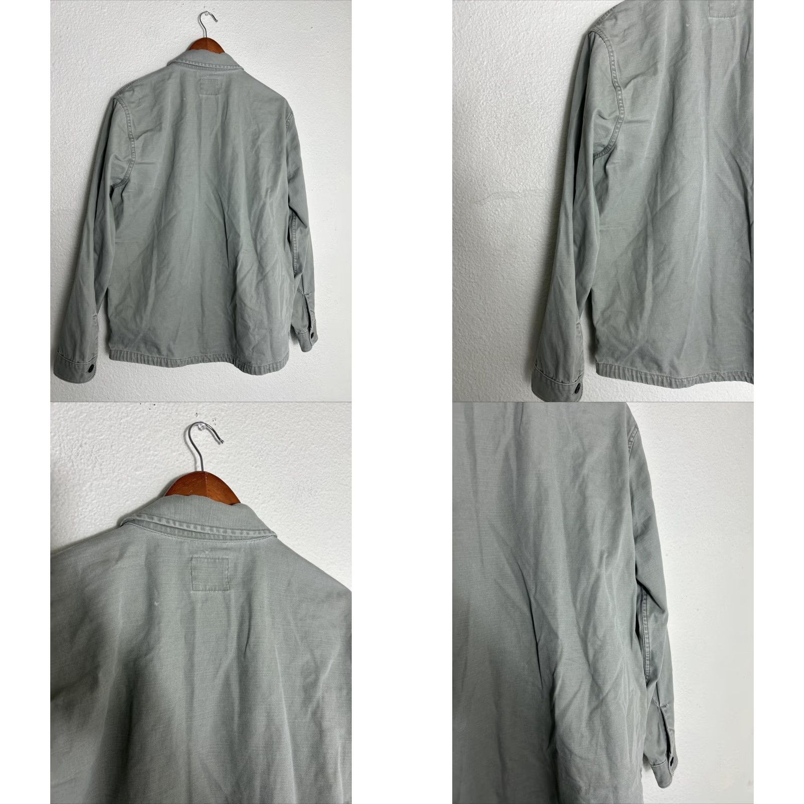Abercrombie & Fitch Abercrombie & Fitch Mens Large Green Button-Up Cotton Field Jacket Long Sleeve Size US L / EU 52-54 / 3 - 9 Thumbnail