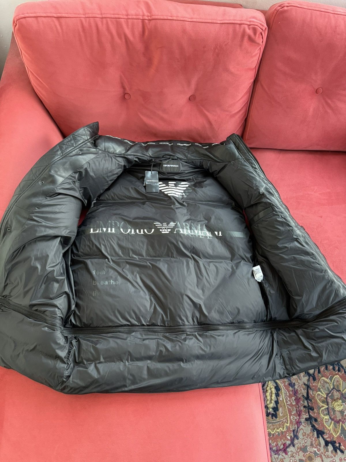 Emporio Armani Emporio Armani black lamb skin puffer, duck down, size XXL Size US XXL / EU 58 / 5 - 6 Thumbnail