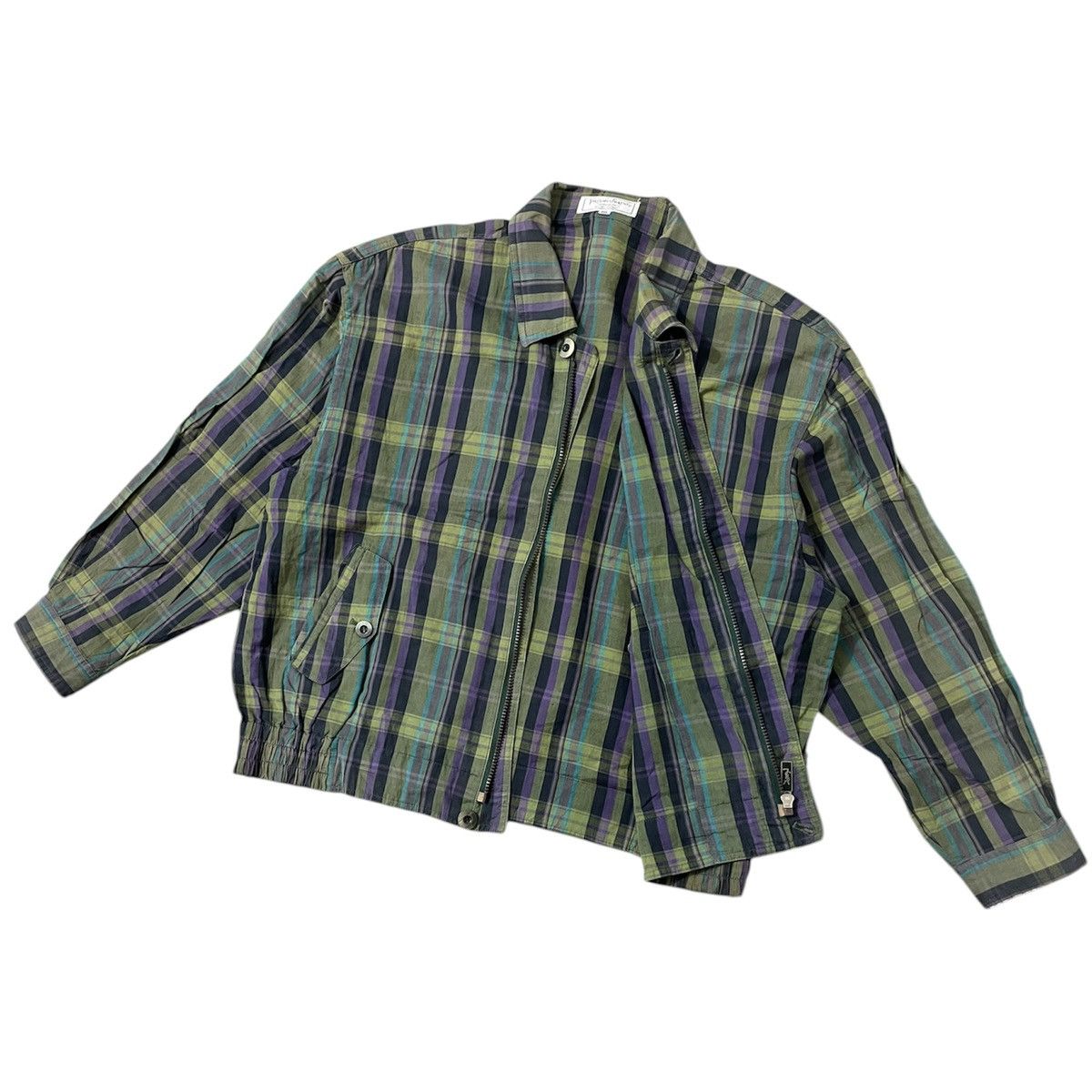 Yves Saint Laurent Vintage YSL Yves Saint Laurent Plaid Tartan Work Jacket Size US L / EU 52-54 / 3 - 2 Thumbnail