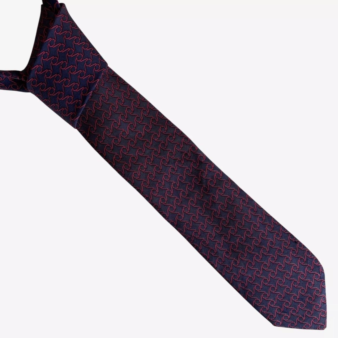 Hermes Vintage 90s Hermes 7116 FA Geometric Abstract Star Silk Tie Size ONE SIZE - 1 Thumbnail