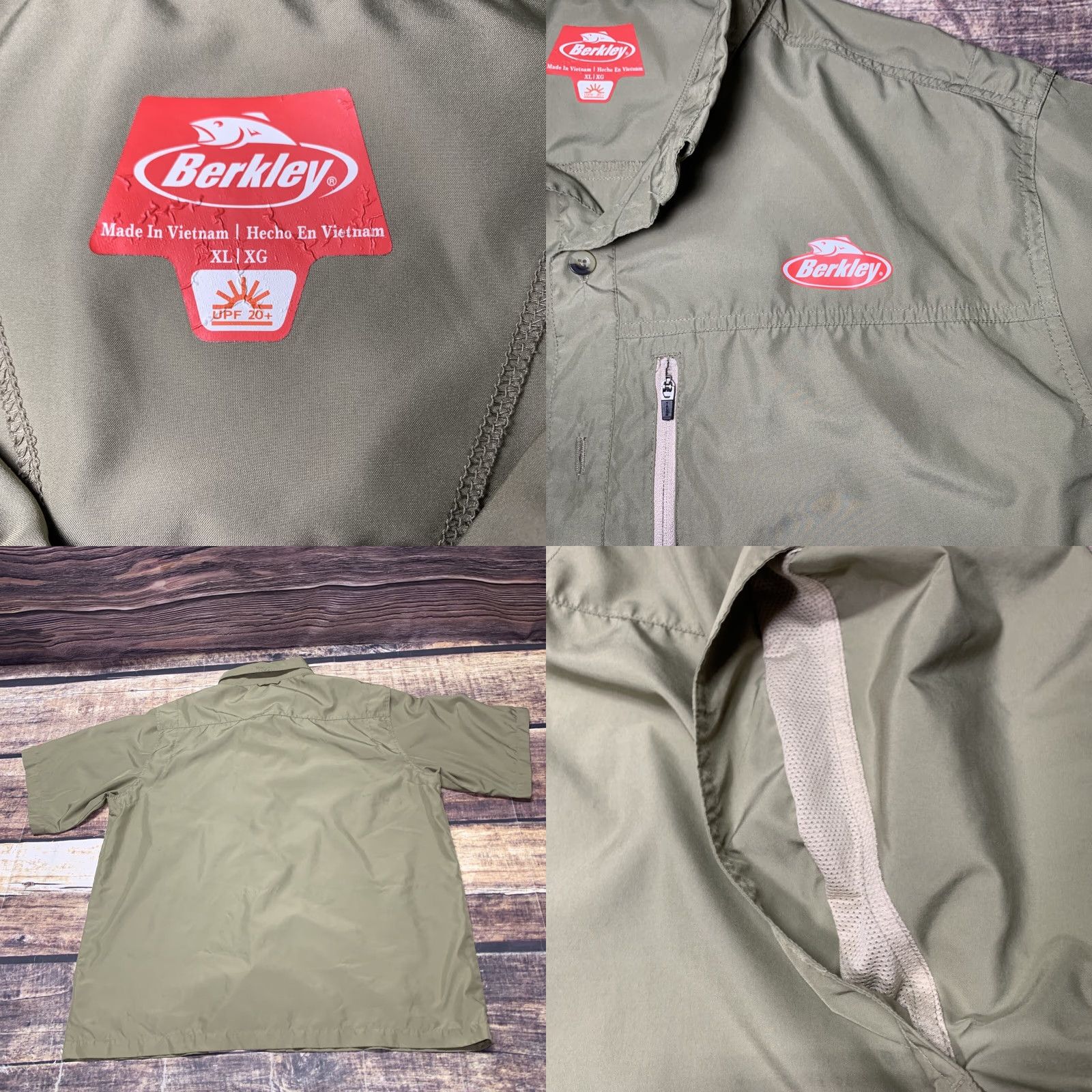 Vintage Berkley Fishing Shirt Mens XL Vented UPF 20+ Button Up Short Sleeve Tan Sand Size US XL / EU 56 / 4 - 8 Thumbnail