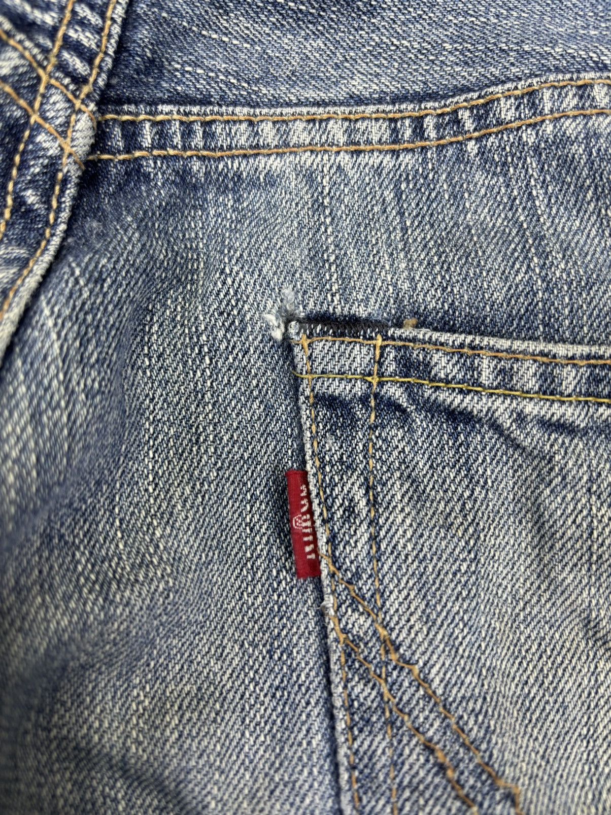 Edwin 💥Thrashed💥Vtg Edwin 445 Loose Heavy Distressed Denim F942 Size US 36 / EU 52 - 13 Thumbnail