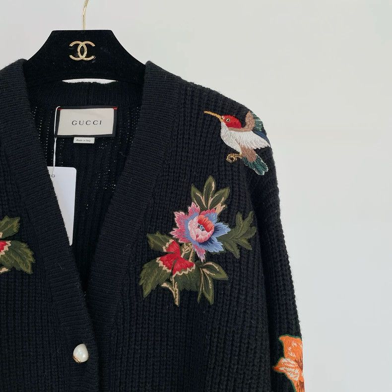 Gucci Gucci Heavy industry jacquad embroidery knitted cardigan ja Size S / US 4 / IT 40 - 3 Thumbnail