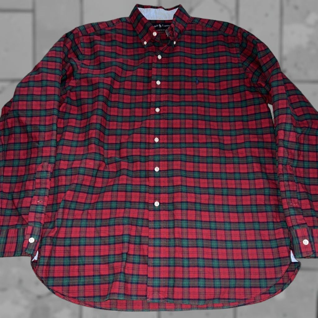 Polo Ralph Lauren VINTAGE Polo Ralph Lauren Shirt Plaid Red Button-Up Long Sleeve Mens Size L Size US L / EU 52-54 / 3 - 1 Thumbnail