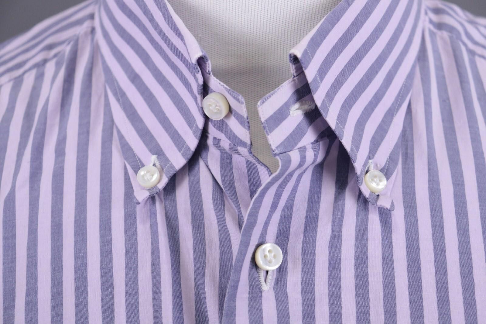 Saint James Saint James Slim Fit Blue Pinstripe Down Shirt Size XXL /48 Size US XXL / EU 58 / 5 - 4 Thumbnail