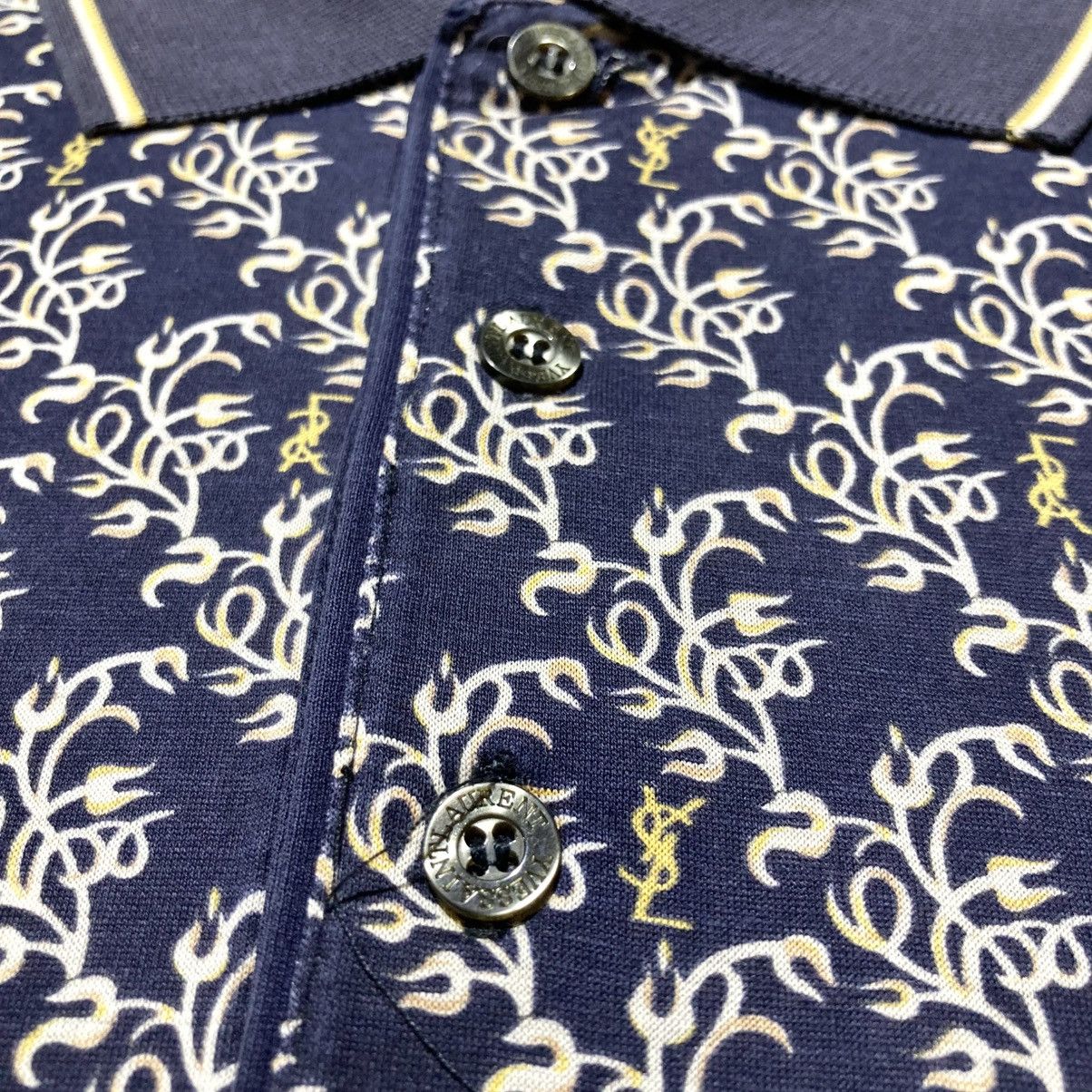 Yves Saint Laurent 1990s Yves Saint Laurent Pour Homme Monogram Polo Shirt Size US XL / EU 56 / 4 - 11 Thumbnail